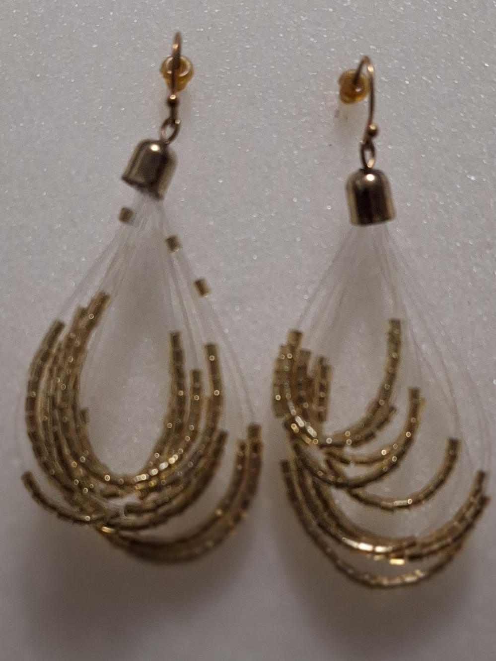 Costume Gold Teardrop Beaded Earrings - Women Jewelry
